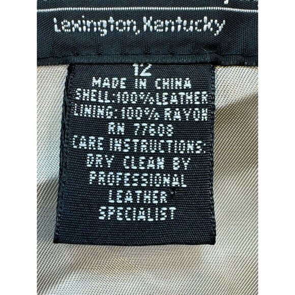 Vintage J. Peterman Womens Leather Blazer Jacket Size 12 Beige Tan 100% Leather - Picture 4 of 13